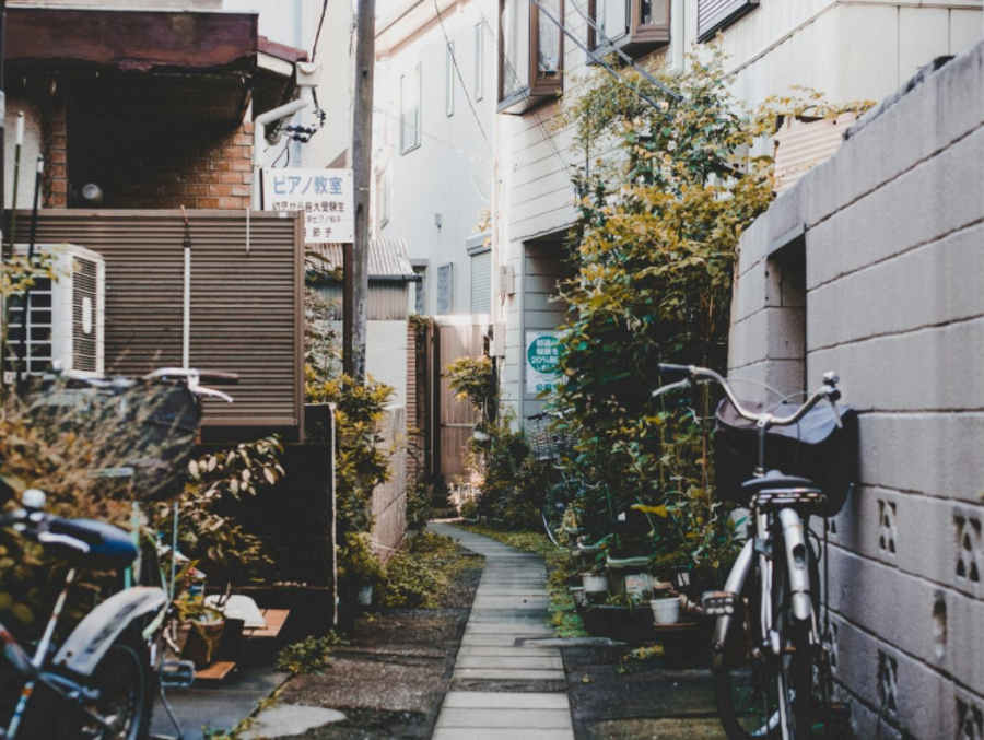 伊達市の住宅街の風景